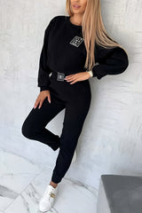 Damski garnitur w paski na co dzień w jednolitym kolorze