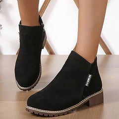 Damskie Botki Buty zamszowe Kozaki na obcasie w dużych rozmiarach Praca na zewnątrz Codzienny Jednokolorowe botki