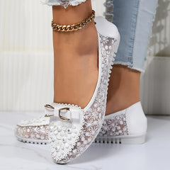 Elegancki koronkowy oddychający poślizg na sandałach ortopedycznych