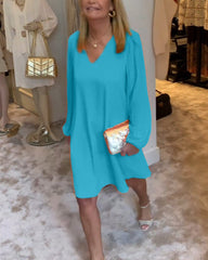 Wygodna mini sukienka z długimi rękawami - styl i komfort