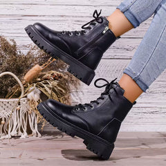 Damskie botki na grubej platformie