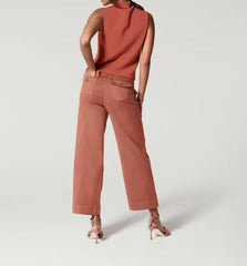 Spodnie z szerokimi nogawkami i elastycznym diagonalem