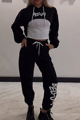 Dwuczęściowy zestaw damskich topów i spodni w modny diamentowy patchwork