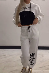 Dwuczęściowy zestaw damskich topów i spodni w modny diamentowy patchwork