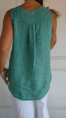 Damski top na co dzień, bez rękawów, z dekoltem w kształcie litery V