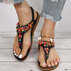 Eleganckie kobiety-chicki z płaski sandały nonestone