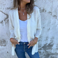 🥰Oferta sezonowa w super niskiej cenie 🥰Damski kardigan na co dzień w jednolitym kolorze z kieszeniami