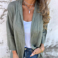 🥰Oferta sezonowa w super niskiej cenie 🥰Damski kardigan na co dzień w jednolitym kolorze z kieszeniami