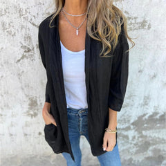 🥰Oferta sezonowa w super niskiej cenie 🥰Damski kardigan na co dzień w jednolitym kolorze z kieszeniami