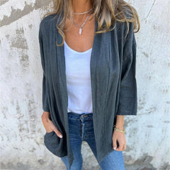 🥰Oferta sezonowa w super niskiej cenie 🥰Damski kardigan na co dzień w jednolitym kolorze z kieszeniami