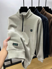 Wysokiej jakości sweter z polaru alpaki, zapinany na zamek do połowy