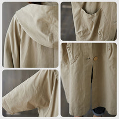 💗 Płaszcz z kapturem z kapturem z dużymi kieszeniami