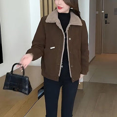 49% zniżki Damska wszechstronna, ciepła kurtka parka z pogrubioną podszewką z pluszu