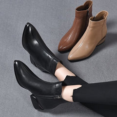 Damskie botki typu Western na obcasie ze skóry PU