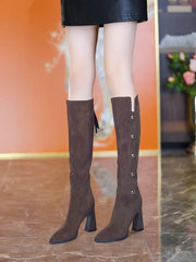 ❄️Winter Specials❄️ Pointed Toe Chunky Heel Warm Long Boots