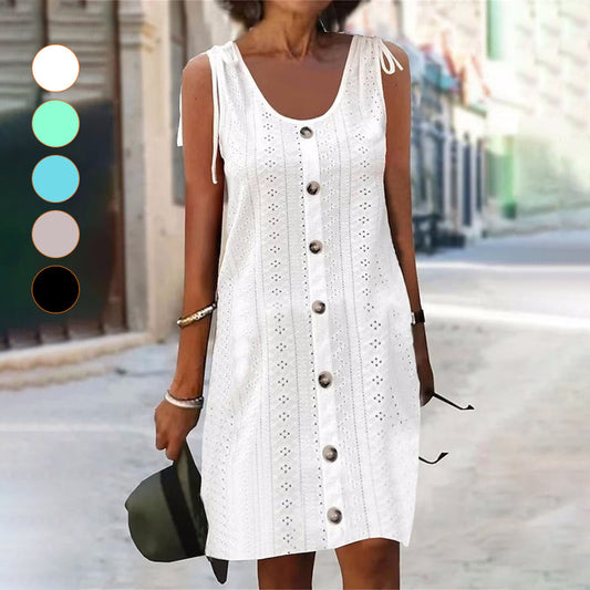 2025 Uznana sukienka bez rękawów w kształcie litery U z cięciem