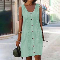 2025 Uznana sukienka bez rękawów w kształcie litery U z cięciem