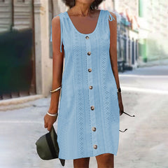 2025 Uznana sukienka bez rękawów w kształcie litery U z cięciem