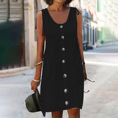 2025 Uznana sukienka bez rękawów w kształcie litery U z cięciem