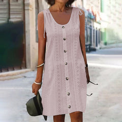 2025 Uznana sukienka bez rękawów w kształcie litery U z cięciem