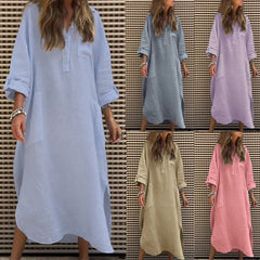 Bawełniany stały kolor damski z kieszonkową szmatką z długim rękawem