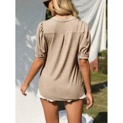 👚 Dami Clamshell T -Shirt z krótkimi rękawami, swobodną, elegancką koszulą