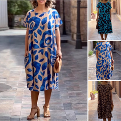Elegancja płynów: lekkość w każdym ruchu 🌸👗 2025 Nowa drukowana okrągła sukienka