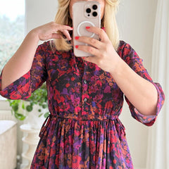 Elegancki druk damski luźny fit Flow Maxi sukienka