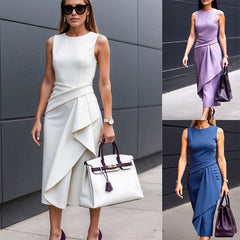 Damska sukienka z okrągłym dekoltem