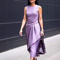 Damska sukienka z okrągłym dekoltem