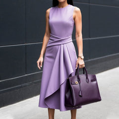 Damska sukienka z okrągłym dekoltem