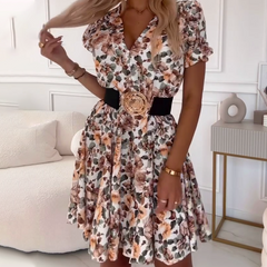 ⏳Limited time 50% off💥✨Women's V-neck floral print mini dress