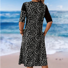 💃 Vintage elegancja, nowoczesny komfort - przynosząc swobodnie 🌸 Vintage drukowaną bawełnę z patchworkiem dla kobiet