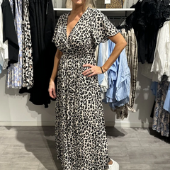 Damska moda lampart maxi sukienka maxi