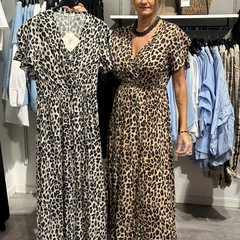 Damska moda lampart maxi sukienka maxi