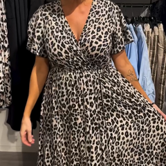 Damska moda lampart maxi sukienka maxi