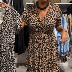 Damska moda lampart maxi sukienka maxi