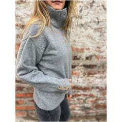 ⏳ SPécial z ograniczonym czasem ⏰ Pull w jednolitym kolorze i guzikach dla kobiet