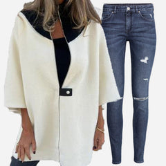 ⏳ SPécial na ograniczony czas trwania ⏰ste zrelaksowany z pionowym kołnierzem i błyskawicą na półfery dla kobiet