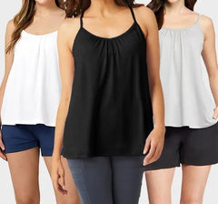 Luźny top bez rękawów z wbudowanym biustonoszem