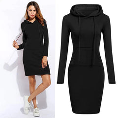 👗 Sukienka z długim rękawem i kapturem