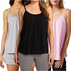 Luźny top bez rękawów z wbudowanym biustonoszem