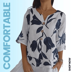 💕Wyprzedaż z okazji Dnia Matki 49% ZNIŻKI 🌷Tunika z nadrukiem i dekoltem w kształcie litery V🌷