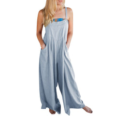 Letnia wyprzedaż – kombinezon ze spodniami cargo z szerokimi nogawkami i dużymi rozmiarami