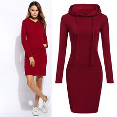 👗 Sukienka z długim rękawem i kapturem