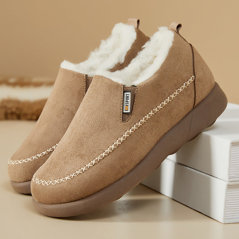 [35-41]Nowe zimowe damskie aksamitne buty śniegowe z grubą podeszwą i wykończeniem antypoślizgowym