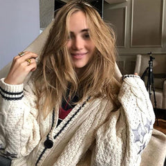 Sweter damski z dzianiny nietoperzowej z jednym kołnierzem🥰