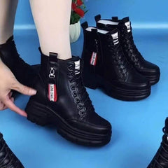 🔥Promocja Ostatniego Dnia 50% ZNIŻKI - Damskie zimowe ciepłe buty z prawdziwej skóry na grubej podeszwie