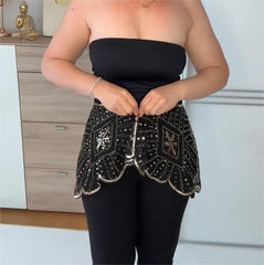 Koronkowy szal z koralikami w stylu vintage