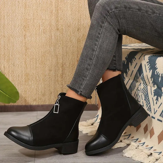 Damskie krótkie buty z ozdobami ze strasu